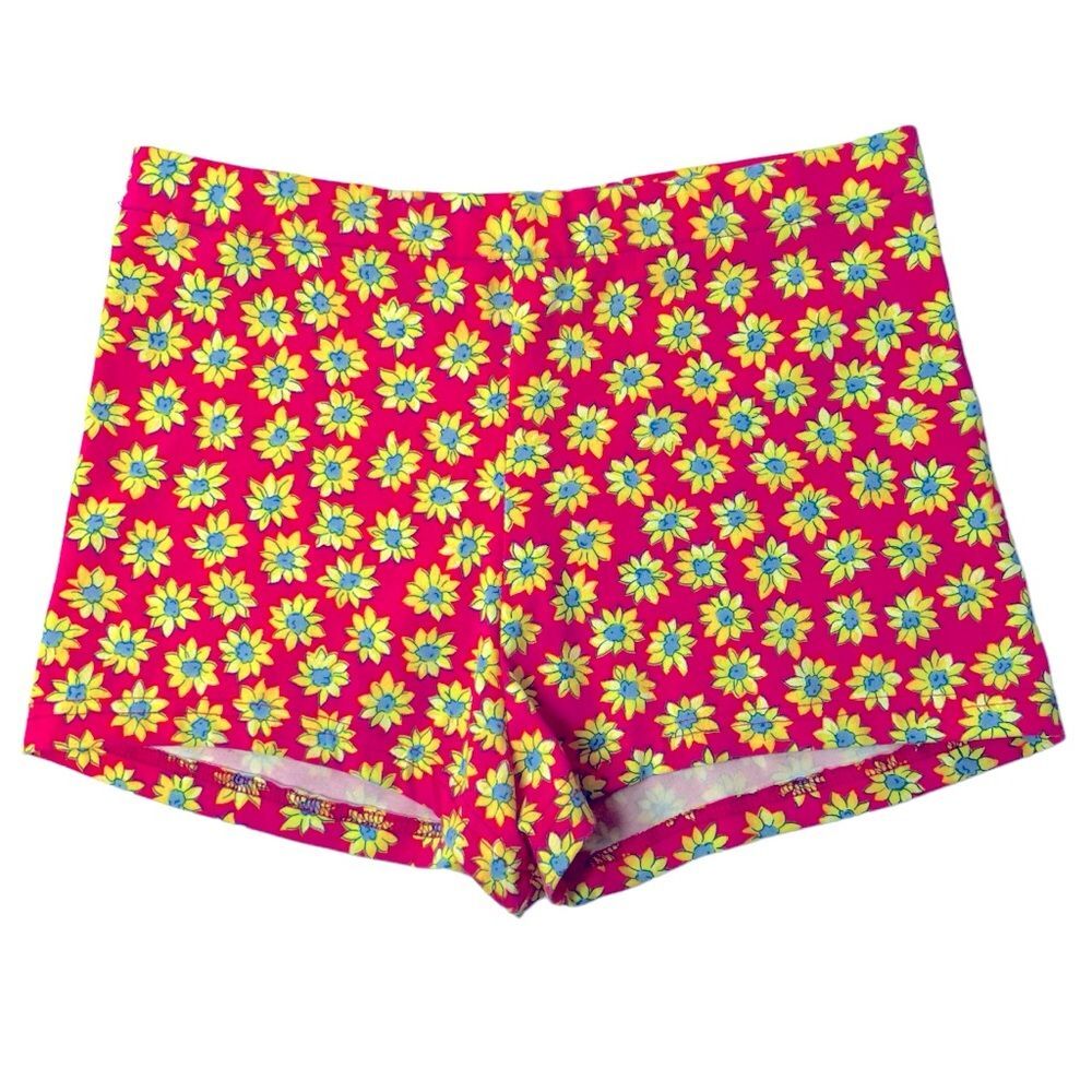 Flowered Daisy Shorts Pink and Yellow Size S